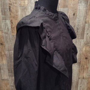 NEW PIONEER SCHOOL MARM VICTORIAN RUFFLED WOMENS BLOUSE 38" BUST COSTUME